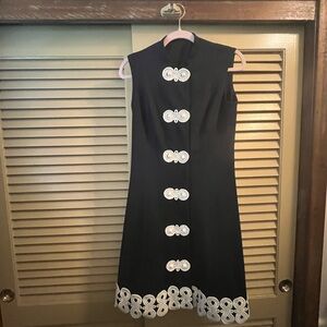 Vintage 1960’s Mid Gigi Calista Style Black and White Sleeveless Dress